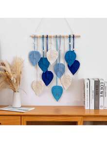 1pc Leaf Pattern Dream Catcher Wall Hanging Home Decor, Room Decoration, Wall Decor, Birthday Graduation Gift, This Handmade Woven Leaf Tapestry Is Made Of Natural Cotton Rope - Multicolor - View 8