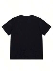 Black T-Shirt With Vintage Drake Print, Soft And Breathable, Perfect For Leisure And Summer Holidays. - Black - View 2