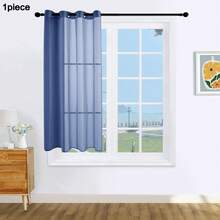 1 Stück und 2 Stück transparente Vorhänge/Ösen-Vorhänge/Mehrere Farben verfügbar/Halbtransparente Vorhänge/Lichtfilternde luftige transparente Vorhänge/Universelle dünne transparente Vorhänge für das ganze Haus, atmosphärische Fensterdekoration transparente Vorhänge, geeignet für Wohnzimmer/Schlafzimmer Vorhänge/Dekorative Vorhänge, - marineblau - Übersicht 13