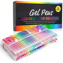 Bộ 24 bút nhũ kim loại, bút gel nhũ lỏng lấp lánh kèm ruột bút thay thế, thích hợp để vẽ, phác thảo, làm sổ lưu niệm, thủ công, quà tặng sinh nhật, Giáng sinh, Ngày lễ tình nhân, Năm mới, Lễ Phục sinh. - Nhiều màu - Xem 1