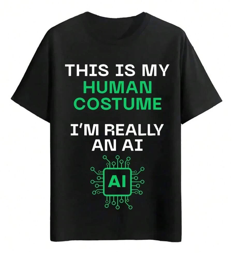 T-Shirts This Is My AI Costume - 黑色 - 查看 1