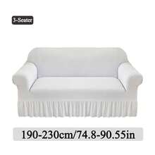 1PC Lightweight Sofa Slipcover Stretch Milk Silk Breathable Cool ForSummer Anti-Dirty And Non-Slip Solid Color Sofa Cover Suitable For 1/2/3/4 Seat Home/Living Room Decoration All-Inclusive Sofa Protective Cover Christmas Home Decorations - White-2 - View 14