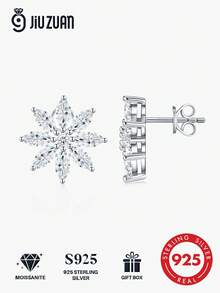 Bông tai Moissanite bạc 925, không gây dị ứng, thiết kế tối giản sang trọng, chống oxy hóa, đa năng, quà tặng cho Ngày Valentine, Ngày của Mẹ, đám cưới, lễ đính hôn, sinh nhật, kèm hộp quà và giấy chứng nhận. - Bạc - Xem 2