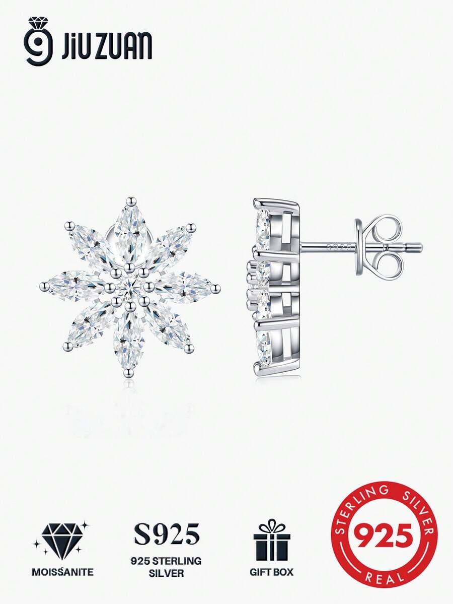Bông tai Moissanite bạc 925, không gây dị ứng, thiết kế tối giản sang trọng, chống oxy hóa, đa năng, quà tặng cho Ngày Valentine, Ngày của Mẹ, đám cưới, lễ đính hôn, sinh nhật, kèm hộp quà và giấy chứng nhận.