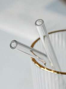 1/5/9pcs Glass Straw Set, Heat-Resistant And Durable, Includes Two Types Of Bent And Straight Straws, Suitable For Drinking Various Beverages And Cocktails - View 6