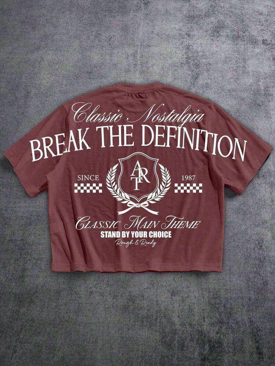 Manfinity Camiseta con gráfico de letra y dibujo animado para hombre - Multicolor - Ver 1