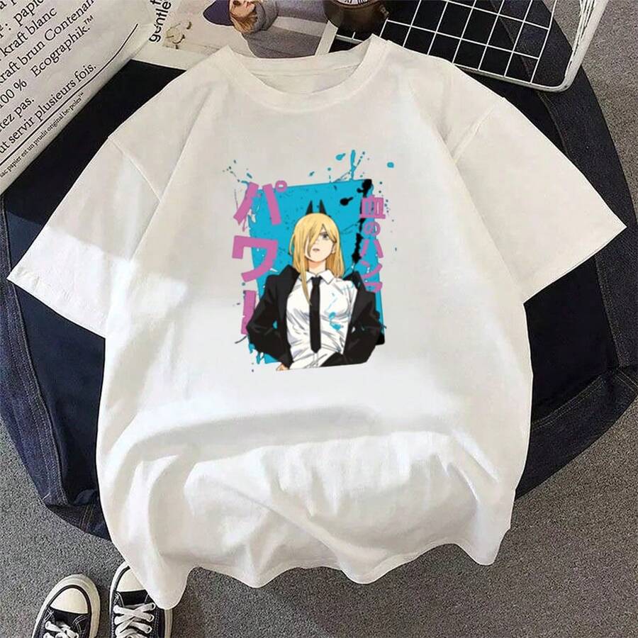 The-Untamed-Spirit-T-Shirt_1 Unisex Cute Anime Graphic Tee Summer Short Sleeve Casual Daily Wear T-Shirt - Blanco - Ver 1