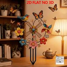 2D Acrylic Windmill Garden Stakes, Suitable For Yard, Garden, And Potted Plant Decor - A - View 6