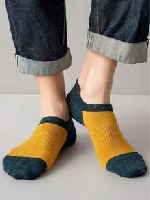 Fantasy Dream Hosiery 5 paires/1 paire Chaussettes de bateau style rétro japonais blocs de couleurs Chaussettes en coton respirantes pour hommes Chaussettes en coton respirantes Chaussettes courtes printemps/été Basse coupe Antidérapant Talon antidérapant Respirant Non étouffant - Multicolore - Voir 5