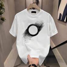 Bestselling T-Shirt 2026, Men's Cotton T-Shirts, Slim Fit, Size 5XL, Black T-Shirt For Men, Summer Casual Wear, Solar Eclipse Print T-Shirts, White Clothing For Men. - 白色 - 查看 4