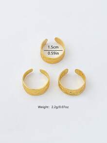 Bộ 3 chiếc nhẫn ngón chân hình học thời trang, thích hợp cho phụ nữ đi nghỉ mát ở bãi biển. - Vàng - Xem 4