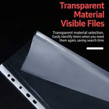 50/100/200pcs Transparent A4 11-Hole Loose Leaf Sleeves, Minimalist Durable File Folders, Office & School Supplies,Back To School - One Size Fits All - View 9