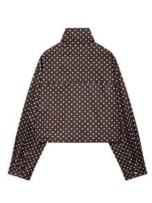 Ropa de otoño para mujer Ropa de invierno Abrigo de invierno con lunares Chaquetas cortas para mujer Abrigos Blusas de manga larga Chaquetas con cremallera para damas Abrigos cortos de primavera y otoño Nuevas prendas de calle Chaqueta corta con cremallera - Café integral - Ver 6