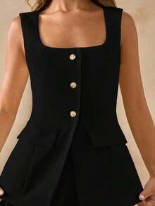 Conjunto de dos piezas para mujer para uso diario - Negro - Ver 7