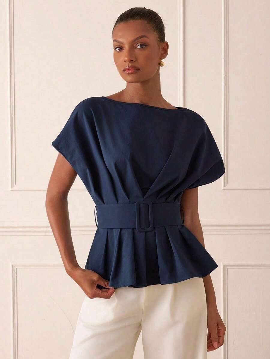 Elegant Women's Shirt With A Fitted Waist, A Stylish And Versatile Blouse Suitable For Work, Casual Outings, Meetings, Dates, Parties, Leisure, Vacations, Summer, And Holiday Travel. - 黑色 - 查看 1