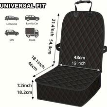 Front Seat Cover / Pet Car Seat Protector / Foldable & Easy To Clean / Convenient Storage / Suitable For Cars, Trucks And SUVs Front Seat Universal Size - Black - View 3