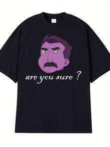 Women's T-ShirtsInvincible Meme Are You Sure Unisex Classic Funny T Shirt Men's Clothes Vintage Streetwear T Shirts Summer Short Sleeve T-Shirts - 黑色 - 查看 1