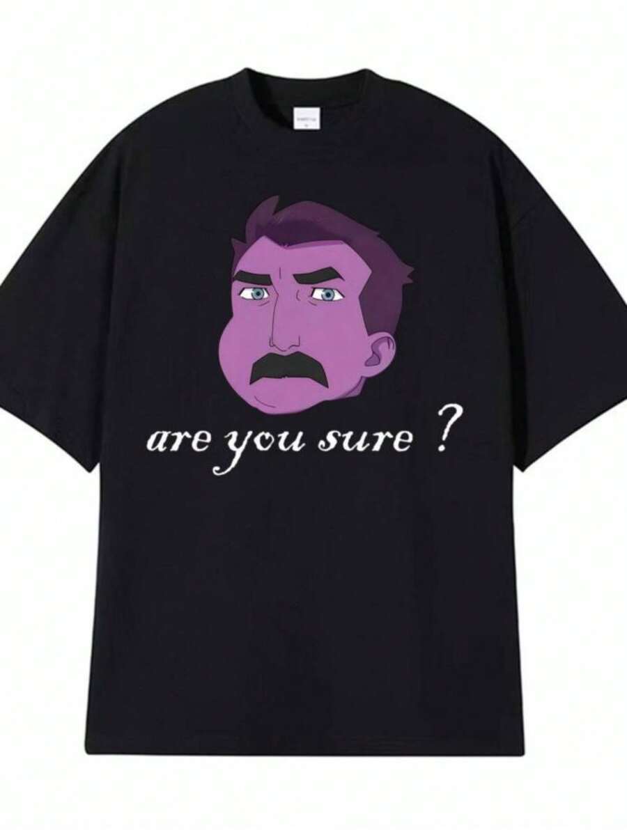 Women's T-ShirtsInvincible Meme Are You Sure Unisex Classic Funny T Shirt Men's Clothes Vintage Streetwear T Shirts Summer Short Sleeve T-Shirts - 黑色 - 查看 1