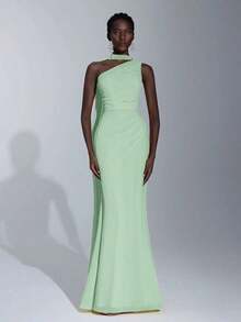 Women Midi Dresses - Mint Green - View 7