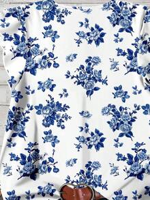 Camisa casual de mujer con estampado floral, adecuada para el verano - Multicolor 4 - Ver 4