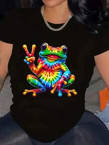 Camiseta de mujer para primavera y verano - Negro - Ver 6