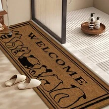 1 pieza Alfombra de cocina de lino con estampado de perro, alfombra, alfombra de baño, felpudo, impresión 3D rectangular, adecuada para sala de estar, dormitorio, pasillo, baño, lavandería - Alfombra de poliéster, decoración del hogar interior y exterior - Multicolor - Ver 2