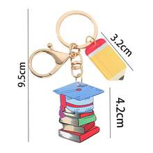 1 pieza Llavero de Graduación Temporada A+ Estudiante Sobresaliente, Decoración de Birrete de Graduación, Libro y Expediente, Estilo Campus Colgante de Mochila Estudiantil, Regalo para Compañeros de Clase y Maestros - Multicolor - Ver 5