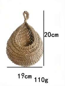 1pc Bohemian Style Woven Hanging Basket, Creative Teardrop Shape, Suitable For Storing Vegetables, Fruits, Kitchen Storage, Home Decor, Room Decor, Wall Decor, Gift, Birthday/Graduation Present, Kitchen Decor - Multicolor - View 8