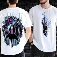 Arise Solo Leveling Ver3 T-Shirt, Solo Leveling Character T-Shirt, Sung Jin Woo Anime Color T-Shirt, Unisex Short Sleeve Cotton T-Shirt For Men ZINO V9J5 - 白色 - 查看 3