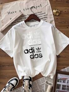 Casual And Sporty Short-Sleeved T-Shirt,  Short-Sleeved T-Shirt For Spring And Summer 2026, Made In Mexico, 180 Grams. Cartoon Print, Couple Design, Suitable For Indoor Or Outdoor Wear. Crew Neck, Unisex, Ideal For Office And Leisure. One-Piece Pack. - WH-P631577SLNDXZGY639 - 查看 3