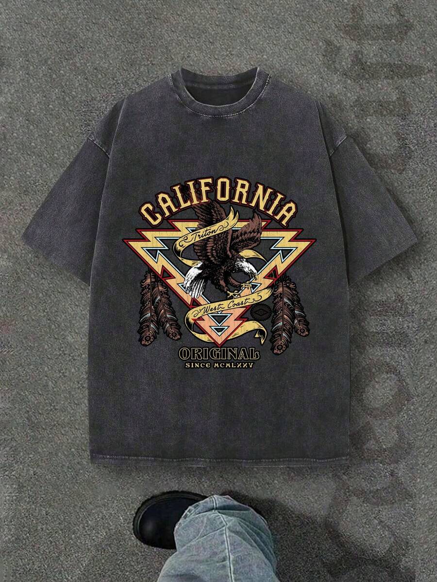 New 2026 Model, 100% Washed Cotton, Urban Casual Style, Suitable For Parties Or Festivals, Soft And Breathable Fabric, Modern Print Design, Unisex, Lightweight And Comfortable To Wear, Vintage Fashion Design. - Black - View 1