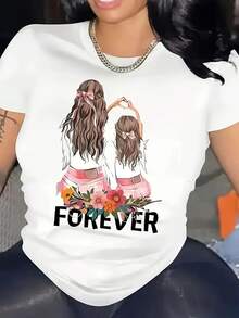 Fashionable Women's T-Shirt With An Exclusive "United Sisters" Design. Modern And Fun Style, Colorful Graphic With Flowers And Inspirational Text. Ideal For Everyday Wear. Available In Sizes S And M. Color: White. Category: Casual Clothing. Keywords: - 白色 - 查看 1