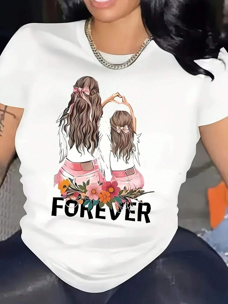 Fashionable Women's T-Shirt With An Exclusive "United Sisters" Design. Modern And Fun Style, Colorful Graphic With Flowers And Inspirational Text. Ideal For Everyday Wear. Available In Sizes S And M. Color: White. Category: Casual Clothing. Keywords: - 白色 - 查看 1