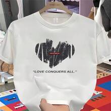 Camiseta de manga corta gruesa de verano para hombre con estampados modernos, estilo coreano y japonés versátil S-XXXL - Blanco - Ver 1