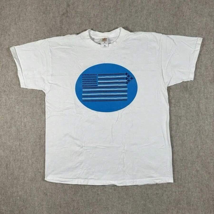 Camiseta VTG 94.1 FM Soft Rock Blanca XLAmerican Flag Short Sleeve Blue Angelsblusas para mujer playeras de mujer vestidos casuales para mujer y2k playeras deportivas para mujer verano camisetas ropa de mujer Fashion Perfect For Daily - Blanco - Ver 1