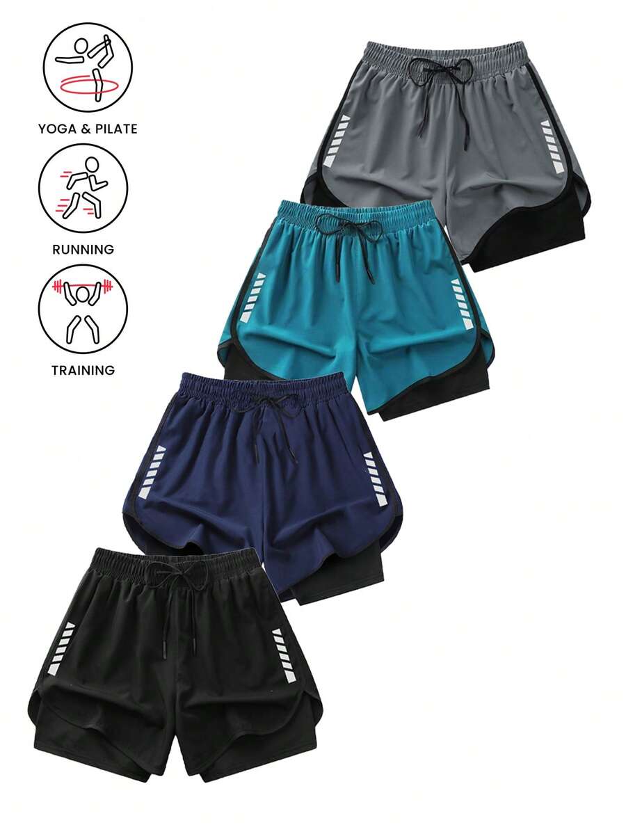 Minimalist Sports Shorts, Four Daily Neutral Tones. Fashionable Side Design, Versatile And Practical, Giving A Fresh And Energetic Feeling. - Multicolor - View 1