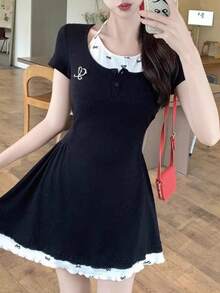 Women Midi Dresses - Black - View 5