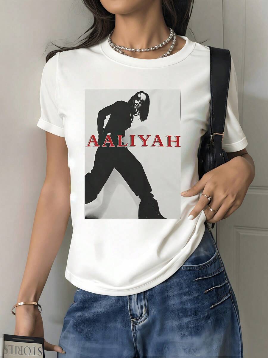 A Confident Female Figure Symbolizes Freedom, Confidence, And A Modern Attitude, With Red Typography Highlighting Youthful Energy And Urban Style. This Comfortable, Casual Women's T-Shirt Is Perfect For Everyday Wear. - 白色 - 查看 1