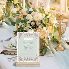 1 pieza Soporte de madera para tarjetas de visita, soportes para tarjetas para exhibición, base de escritorio para calendario, foto, menú, tarjeta de hotel, etiqueta publicitaria, para tienda minorista, hogar, boda, fiesta - A - Ver 5
