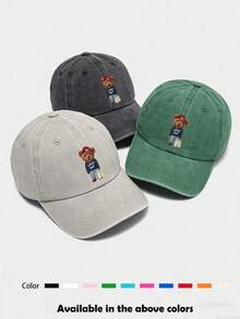 1 Stück Unisex bedrucktes, verwaschenes Baseball Kappe im Vintage-Stil, atmungsaktiv, Sonnenhut für Sport, geeignet für tägliche Ausflüge, Angeln, Outdoor-Reisen - Verschiedenfarbig - Übersicht 1