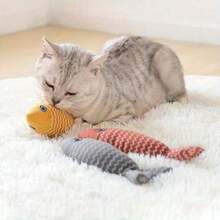 1pc Realistic Fish Plush Cat Toy: Durable Chew-Resistant Biting Toy For Indoor/Outdoor Play. Promotes Teeth Grinding & Gum Massage Relief - Multicolor - View 5