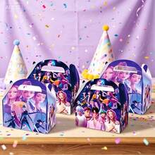 6 piezas Cajas de regalo estilo estético K-Pop Y2K, Cajas de regalo portátiles con personajes de dibujos animados lindos con asas, Adecuadas para eventos con temática K-Pop y cajas de dulces con temática de colección de fans - Multicolor - Ver 9