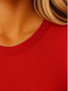 Women's Blouses Gift Short Sleeve T-Shirt With Pencil Print, Round Neck, Women's T-Shirts, Graphic Blouses For Women Softeurmuse - 紅色的 - 查看 5