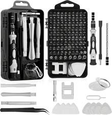 Juego de Destornilladores 117 en 1-AXIDUN Destornilladores de Precisión Extraíble Profesional Magnética Kit de Herramientas de Reparación para Teléfono/NS SWITCH//Consola de Juegos/Electrónica Etc. - Negro - Ver 1