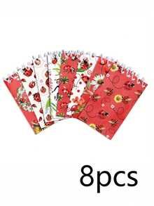 8pcs/1pc Cartoon Ladybug Theme Mini Spiral Notebooks And Pocket Notebooks. Compact And Portable, Perfect As Party Favors For Various Occasions Such As Spring/Summer Themed Events, Birthday Parties, Weddings, Graduation Celebrations, Insect Themed Gatherings, Ladybug Themed Parties, Etc. - One Size Fits All - View 9
