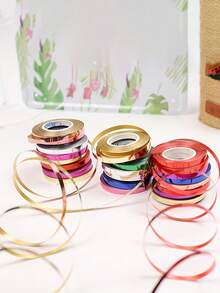 1/10pcs Laser Balloon Ribbons, Colorful Shiny Party Decoration Ribbons Suitable For Weddings, Birthdays, Festivals, Great For Gift Wrapping And Decorations, Party Decoration Ribbons, Brilliant Ribbons, Shiny Surface - Multicolor - View 4