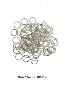 50-100pcs/Set 8-20mm Round Split Rings, Twisted Open Rings, Connectors, Jewelry Making Supplies, DIY Accessories - Silver - View 11