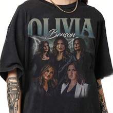 Limited Edition Vintage Olivia Benson T-Shirt, Retro Law & Order Gift For Women And Men, Retro Movie Gift T-Shirt, 90s Olivia Benson Pirate T-Shirt HPUX 7SN1 - 白色 - 查看 6