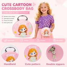 Juguetes de maquillaje para niñas (modelo de juguete, no para aplicación) Bolso de princesa realista Conjunto de moda de viaje, Bolso cruzado/bolsa de cosméticos linda de niña con maquillaje realista, para satisfacer el juego de imitación de las niñas, adecuado como regalo de vacaciones/cumpleaños - Multicolor - Ver 4