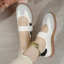 2026 New Lightweight Mary Jane Sneakers, Versatile Color Block Slip-On Casual Shoes For Women, Retro German Style, Comfortable & Non-Slip - White - View 7